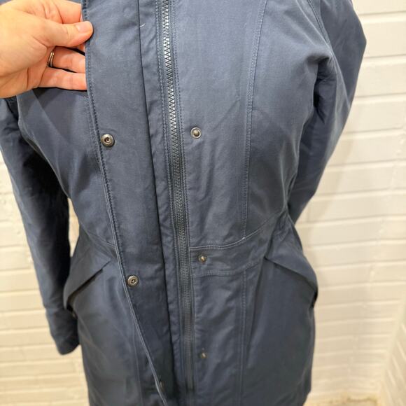 North Face Arctic Parka Down Jacket Navy Blue Faux Fur Hood Womens Med Winter - Picture 8 of 16